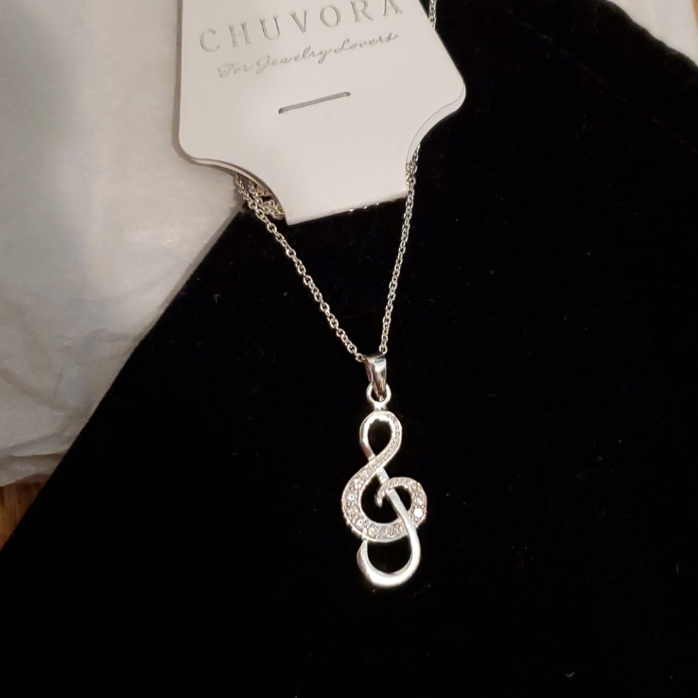🆕️ Sterling Silver Chuvora Piano Note Necklace